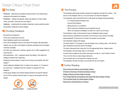 Design Critique Cheat Sheet